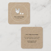 チキンファームカントリーオーガニックヘンエッグビジネスカー スクエア名刺 (正面/裏面)