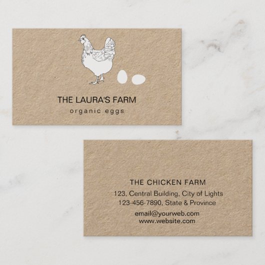 チキンファームカントリーヘンエオーガニックッグス 名刺 (正面/裏面)