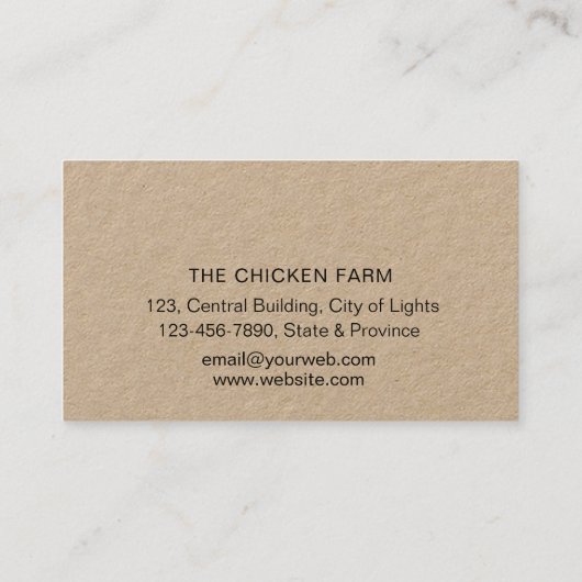 チキンファームカントリーヘンエオーガニックッグス 名刺 (裏面)