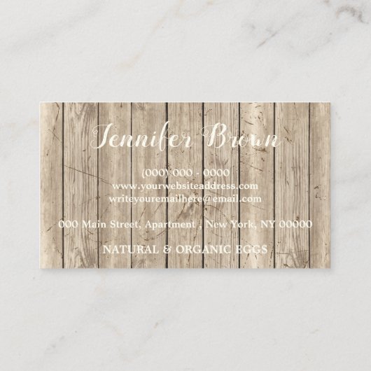 チキンファームハウスウッド素朴エッグ 名刺 (裏面)