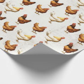 チキンファームハウスヘングランジヴィンテージバードカントリー ラッピングペーパー (角)