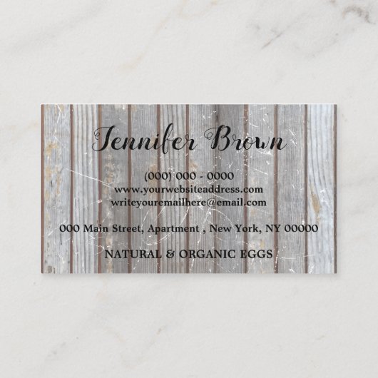 チキンファームハウス素朴卵 名刺 (裏面)