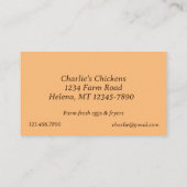 チキンファームバーンフレッシュエッグフライヤー 名刺 (裏面)