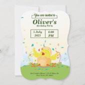 チキンファームパーティー誕生日招待状 (正面)
