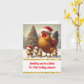 チキンファームファミリークリスマスカード カード (黄色い花)