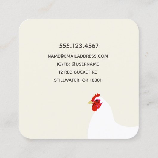 チキンファームフレッシュエッグレトロ スクエア名刺 (裏面)