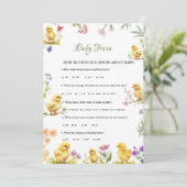 チキンファームベビートリビアベビーシャワーゲームカード 招待状 (スタンド正面)