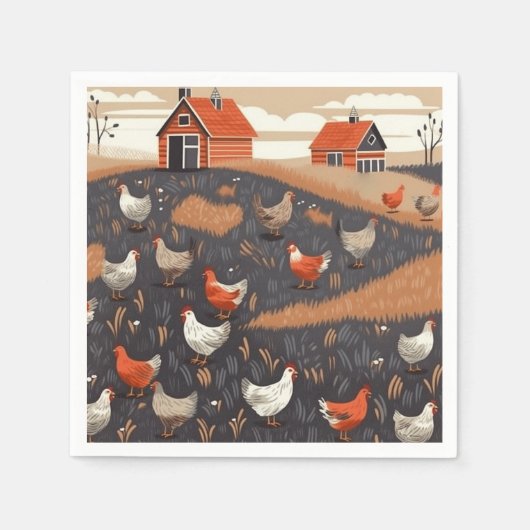チキンファームペーパーナプキン スタンダードカクテルナプキン (正面)