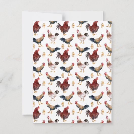 チキンファーム動物ノートカード ノートカード (裏面)