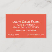 チキンファーム新鮮な卵ヘンズバードウォーター色 名刺 (裏面)