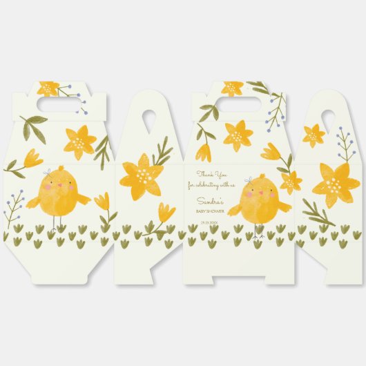 チキンファーム春ベビーシャワーはカスタム フェイバーボックス (見開き)