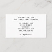 チキンファーム生オーガニック卵 名刺 (裏面)