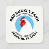 チキンファーム生卵モダン スクエア名刺 (正面)