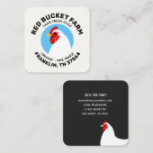 チキンファーム生卵モダン スクエア名刺 (正面/裏面)