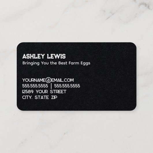 チキンファーム生卵 名刺 (裏面)