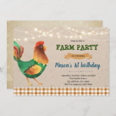 チキンファーム納屋周囲の庭シャワー招待状 招待状 (正面/裏面)