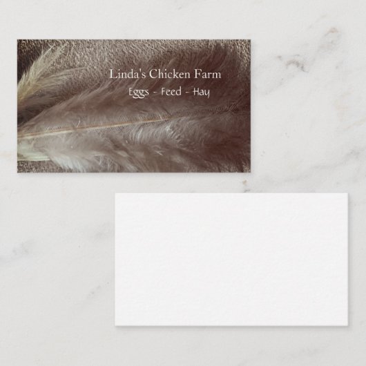 チキンフェザー、セピア、グランジ名刺 名刺 (正面/裏面)