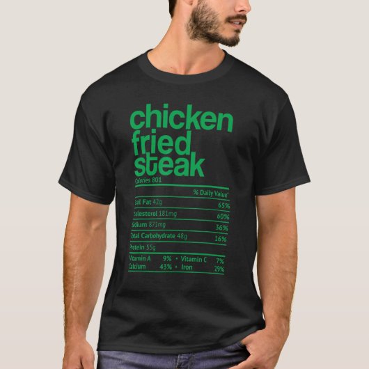 チキンフライステーキの栄養成分表示 サンクスギビング Tシャツ (正面)