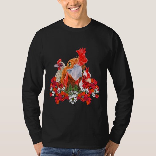 チキンフラワーフローラクラブルースター Tシャツ (正面)