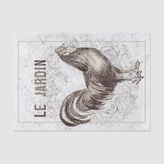 チキンフランスのの鶏のヴィンテージのグランジ分離 薄葉紙 (正面)