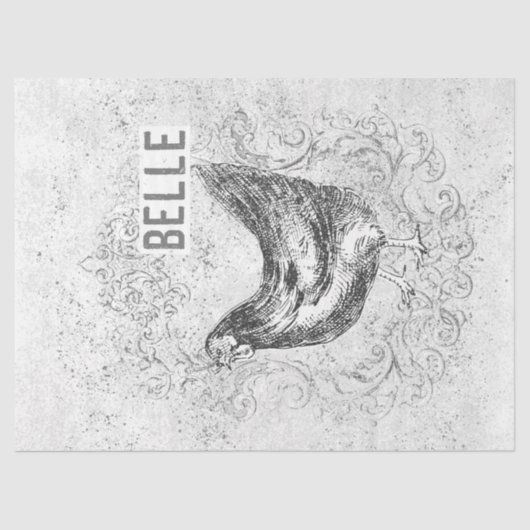 チキンフランスのヘンベルヴィンテージグランジデコペ 薄葉紙 (正面)