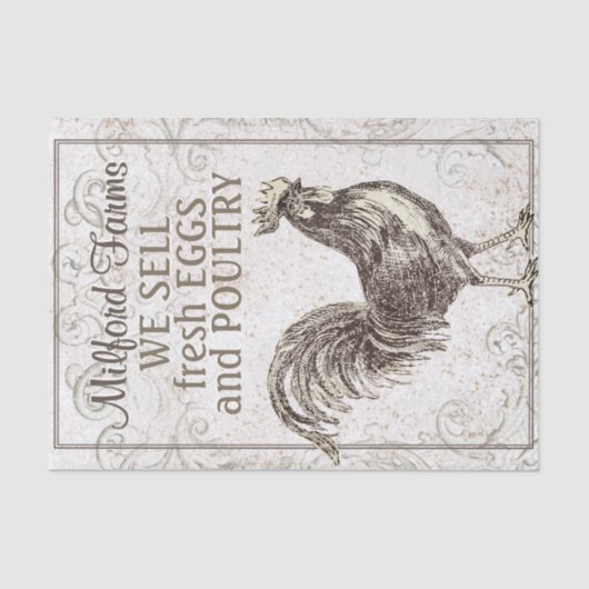 チキンフランスのロースターグランジヴィンテージ養鶏場 薄葉紙 (正面)