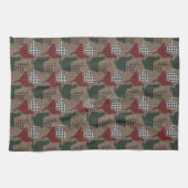 チキンプレイドバーラップファームハウス キッチンタオル (横)