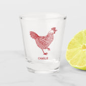 チキンヘパーソナライズされたン ショットグラス (正面)