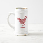 チキンヘパーソナライズされたン ビールジョッキ (左)