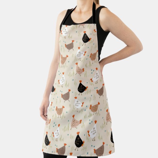 チキンヘンスファーミヤードファーム動物コテージコア エプロン (インサイチュ)