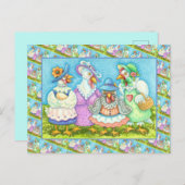 チキンヘンパーティー、国の羽毛の友おもしろい達 ポストカード (正面/裏面)