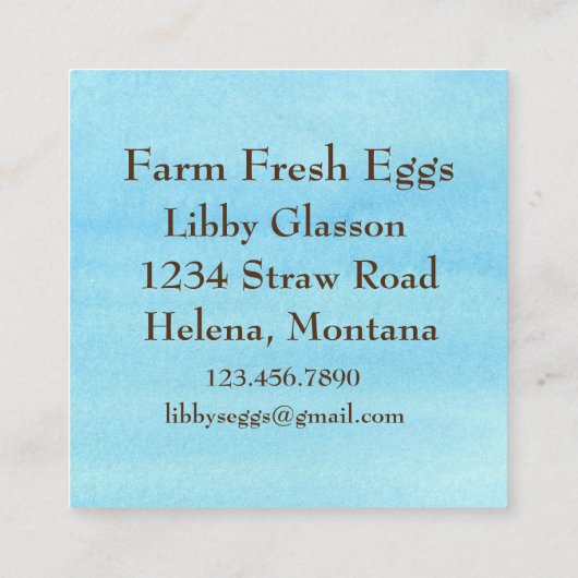 チキンヘンファームフレッシュエッグ スクエア名刺 (裏面)