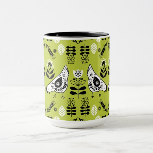 チキンヘンフォークアート マグカップ (中央)