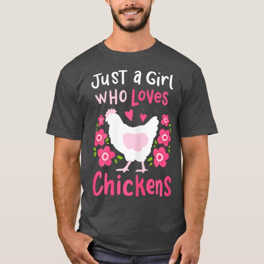 チキンヘン農業ガールラブカワイギフト Tシャツ (正面)