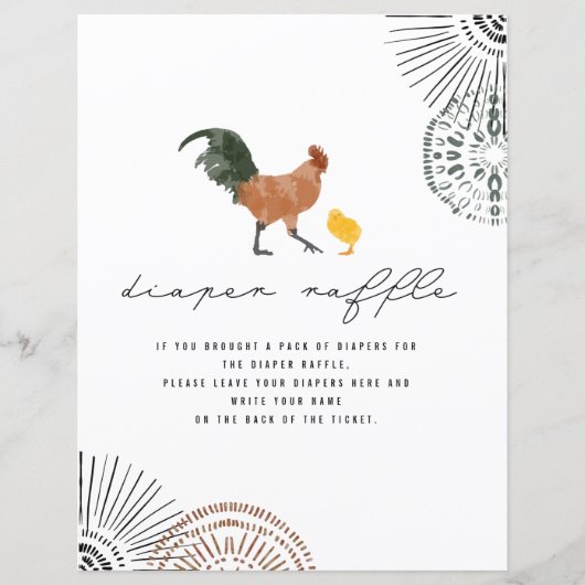 チキンベビーシャワーおむつラッフル (正面)