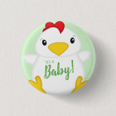 チキンベビーシャワーグリーン 缶バッジ (正面)