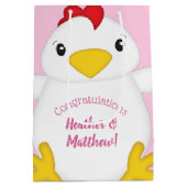 チキンベビーシャワーピンク ミディアムペーパーバッグ (裏面)