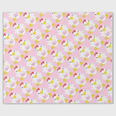チキンベビーシャワーピンク ラッピングペーパー (フラット)