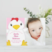 チキンベビーシャワーピンク 招待状 (スタンド正面)