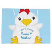 チキンベビーシャワーブルーボーイ ラージペーパーバッグ (裏面)