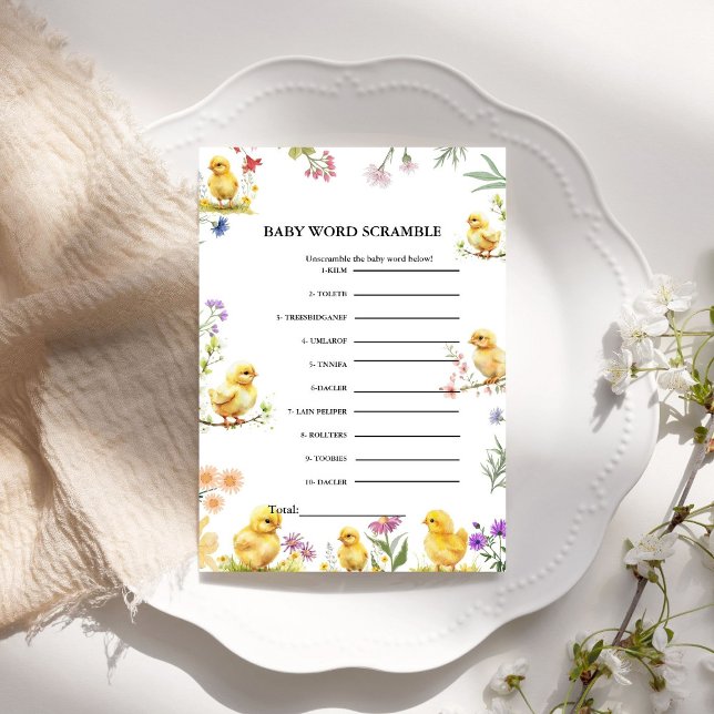 チキンベビー言葉スクランブルベビーシャワーゲーム (クリエイターアップロード済み)