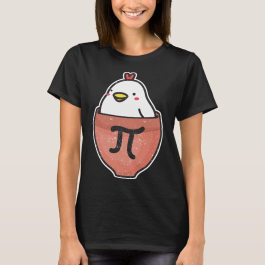 チキンポットパイおもしろいデイ先生数学 Tシャツ (正面)