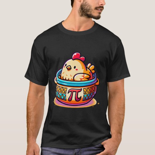 チキンポットパイおもしろいパイ日の数学 Tシャツ (正面)