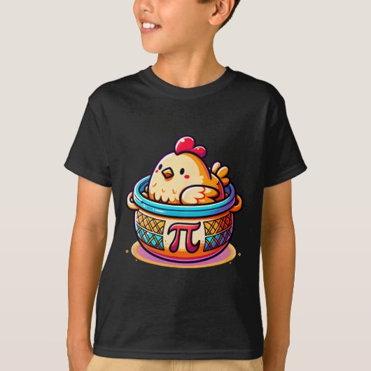 チキンポットパイおもしろいパイ日の数学 Tシャツ (正面)