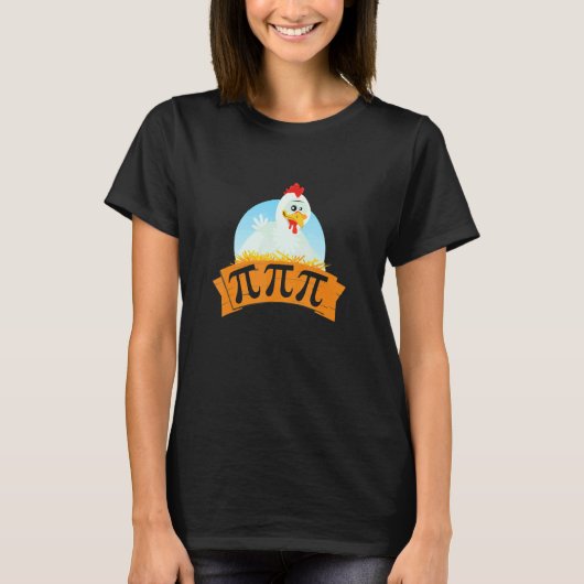 チキンポットパイの日パイ数学 3.14 Tシャツ (正面)