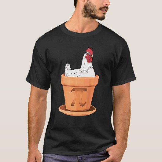 チキンポットパイの日 数学教師 生徒 鶏 パイ Tシャツ (正面)