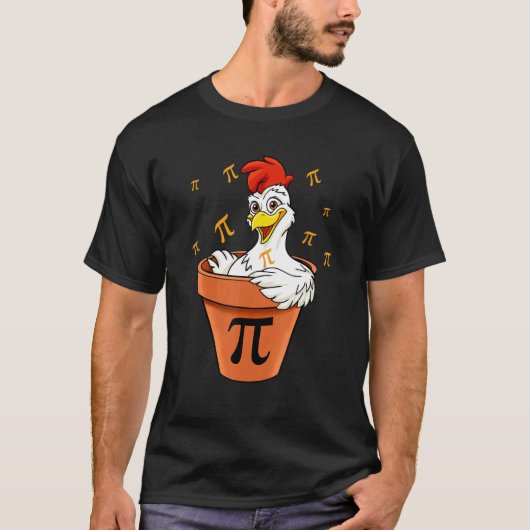 チキンポットパイの日 男性 女性 子供 数学教師 Tシャツ (正面)