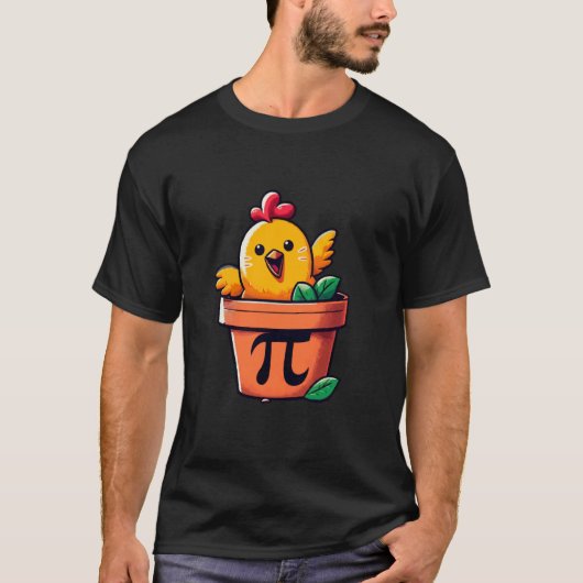 チキンポットパイ 円周率の日お祝い Tシャツ (正面)