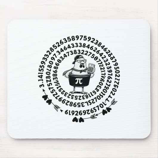 チキンポット収納量計算機 数学教師 円周率の日 マウスパッド (正面)