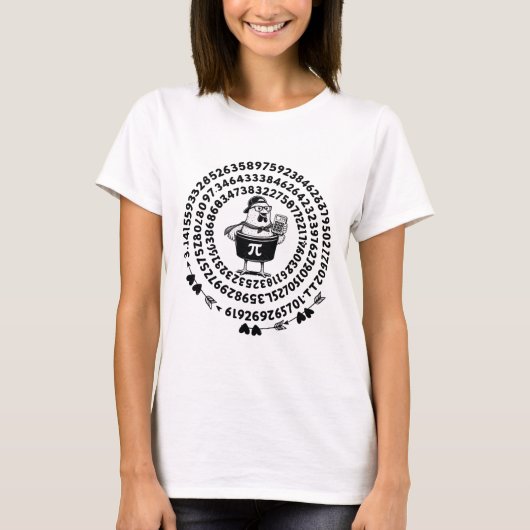 チキンポット容量計算機 数学教師 円周率の日 Tシャツ (正面)